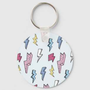 Vintage Thunder Seamless Illustration Key Ring