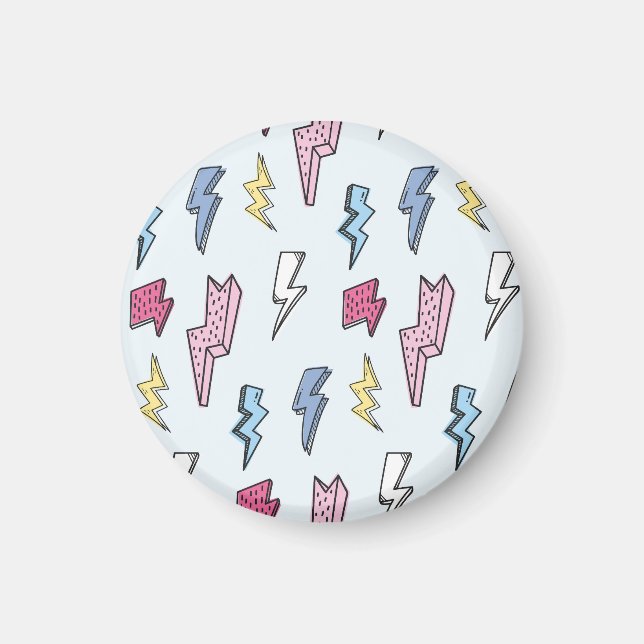 Vintage Thunder Seamless Illustration Magnet (Front)