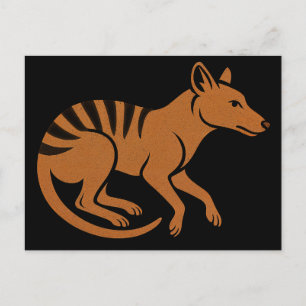 Vintage Thylacine Typography Design Holiday Postcard