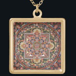 Vintage Tibetan Tantric Buddhism Mandala Gold Plated Necklace<br><div class="desc">Vintage Tibetan Tantric Buddhism Mandala Design. A meaningful gift to invoke positive energy,  equilibrium,  balance and good luck.</div>