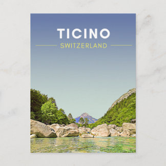 Vintage Ticino Switzerland Travel Postcard