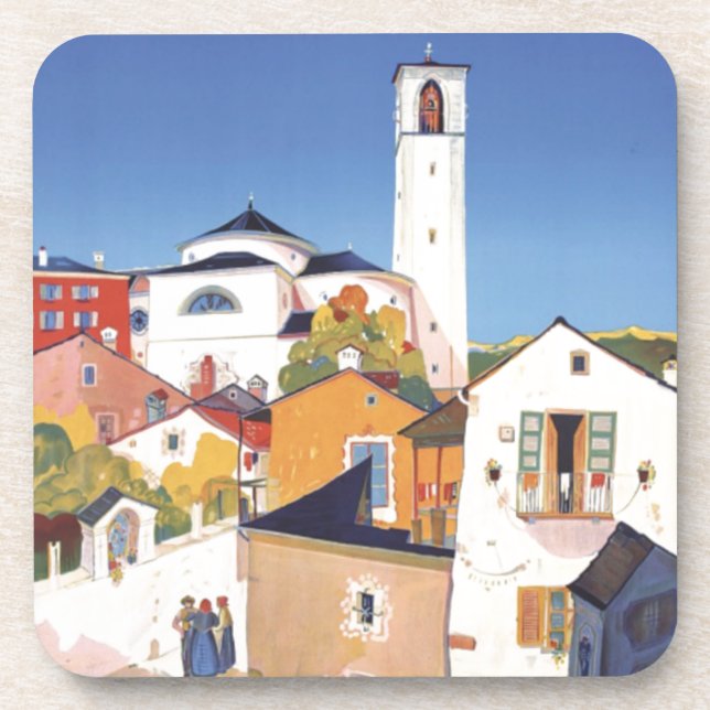 Vintage Ticino Tessin Canton Switzerland Coaster (Front)