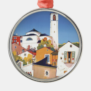 Vintage Ticino Tessin Canton Switzerland Metal Tree Decoration