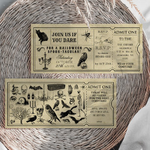 Vintage Ticket Halloween Party Invitation