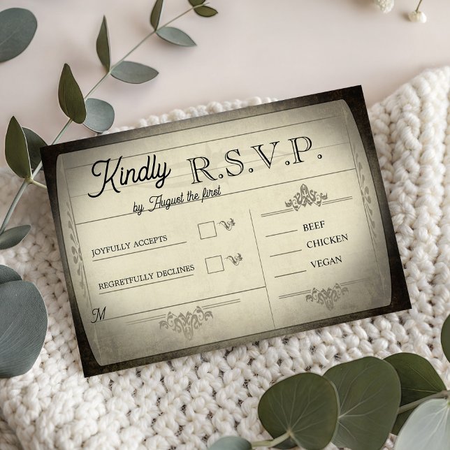 Vintage Ticket Style Wedding RSVP (Vintage Ticket Style Wedding RSVP)