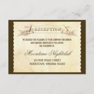 vintage ticket wedding reception design enclosure card