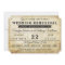 Vintage Ticket Wedding Rehearsal Dinner