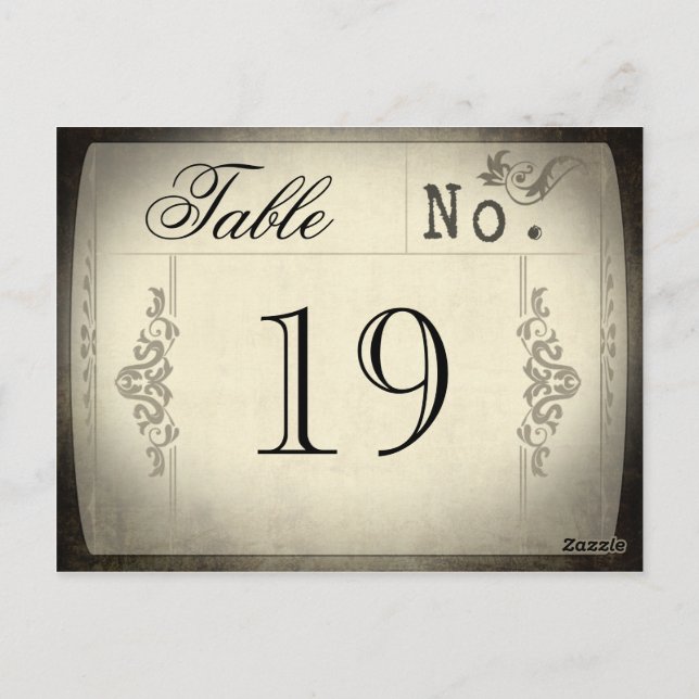 Vintage Ticket Wedding Table Numbers Postcard (Back)