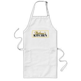 Vintage Ticking Stripe Coordinating Yellow Long Apron