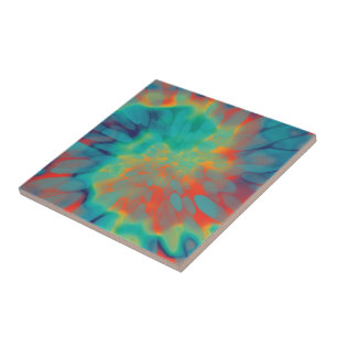 Vintage Tie-dye Ceramic Tile