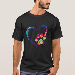 Vintage Tie Dye Love Dog Paw Heart Dog Lovers Long T-Shirt