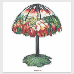 Vintage Tiffany Art Nouveau Red Lotus Floral
