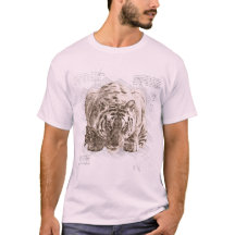 Vintage Tiger Da Vinci Sketch Style