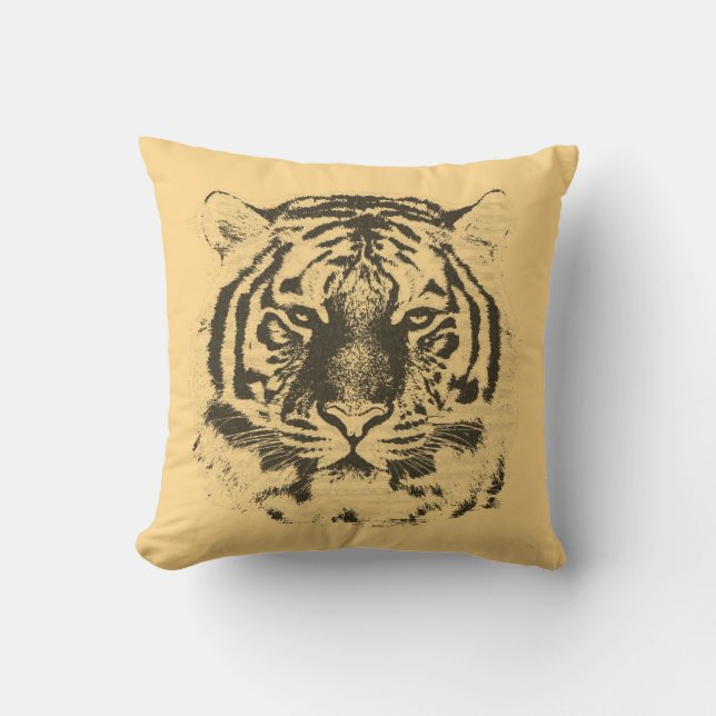 Vintage Tiger Face Cushion (Front)