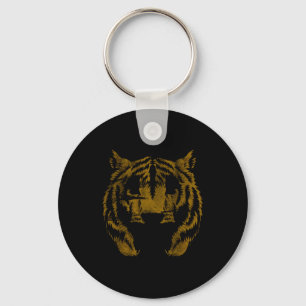 Vintage Tiger Face Tiger Head Wild Cat Lover Gift Key Ring