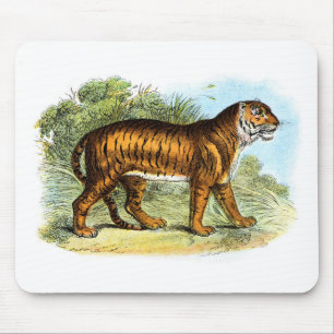 Vintage Tiger Illustration Mousepad