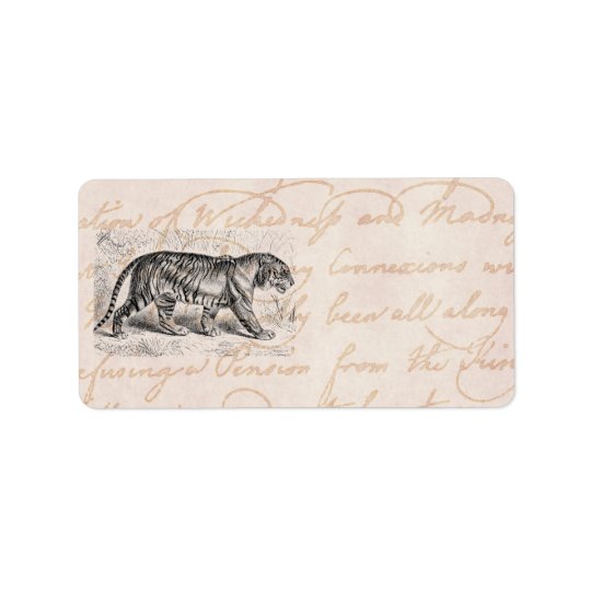 Vintage Tiger Illustration Tigers Template Address Label