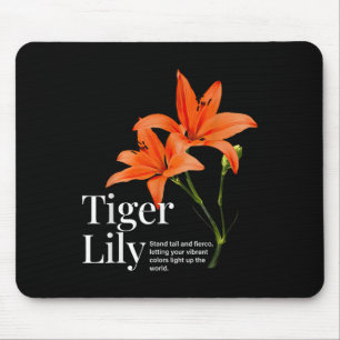 Vintage Tiger Lily Flower Aesthetic Gardening Natu Mouse Pad
