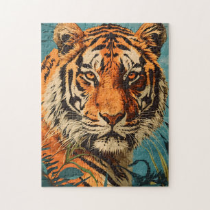 Vintage Tiger: Majestic Nostalgia Jigsaw Puzzle