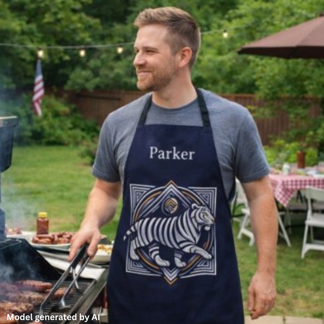Vintage Tiger Navy Blue Apron (Creator Uploaded)