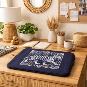 Vintage Tiger Navy Blue Laptop Sleeve