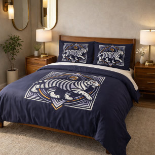 Vintage Tiger Navy Blue Pillowcase