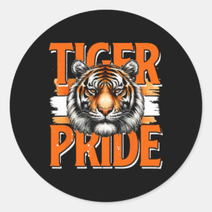 Vintage Tiger Pride Tiger School Sports Team Retro Classic Round Sticker