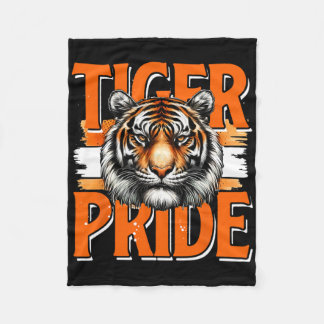Vintage Tiger Pride Tiger School Sports Team Retro Fleece Blanket