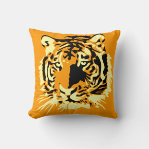 Vintage Tiger Wildlife Biology Illustration Cushion