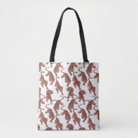Vintage tigers, hand-drawn seamless pattern.