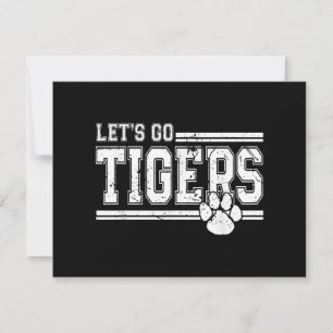 Vintage Tigers School Sports Name Retro Thank You Card