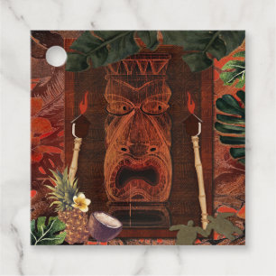 Vintage Tiki Aloha Hawaiian Luau Birthday Party Favour Tags