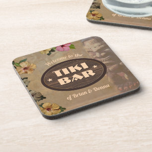 Vintage Tiki Bar Coasters with Your Name(s)