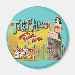 Vintage Tiki Hut Funny Magnet