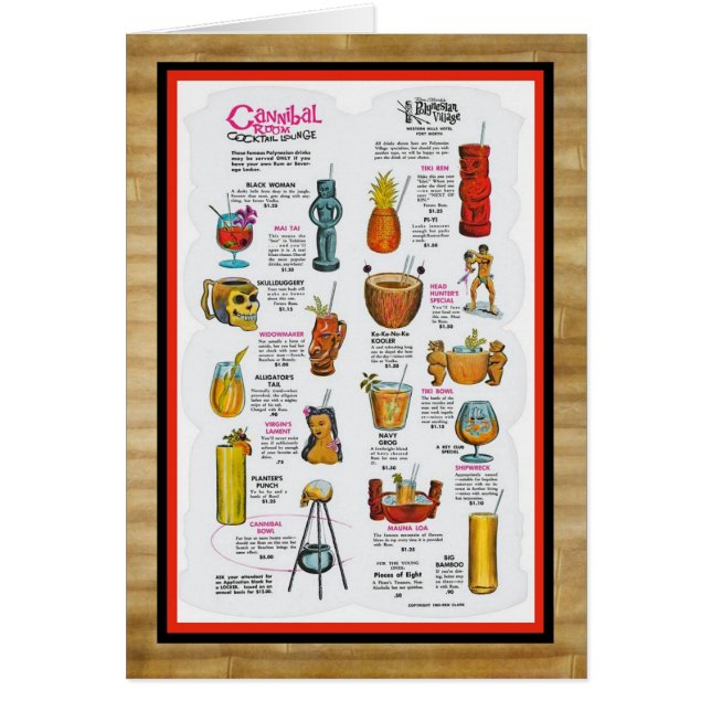 Vintage Tiki menu art! (Front)