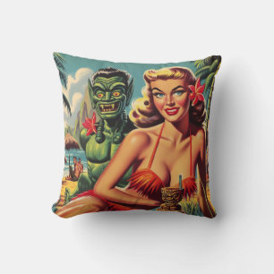 Vintage Tiki Pin Up Cushion