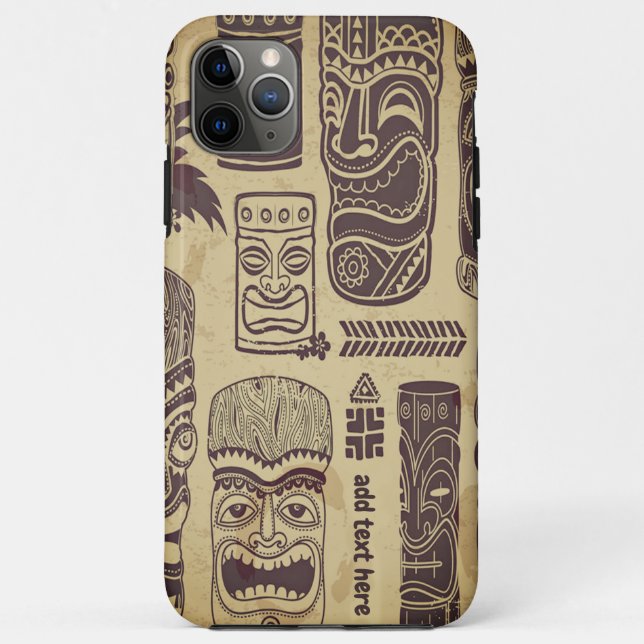 Vintage Tiki Set Personalised Case-Mate iPhone Case (Back)