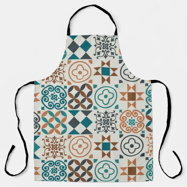 vintage tile pattern. Vintage illustration Apron (Front)