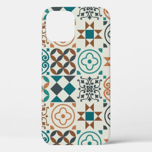 vintage tile pattern. Vintage illustration iPhone 12 Case