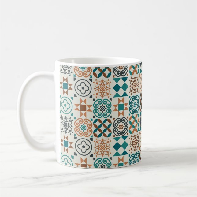 vintage tile pattern. Vintage illustration Coffee Mug (Left)