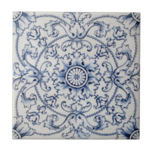 Vintage Tile Victorian Transferware in Delft