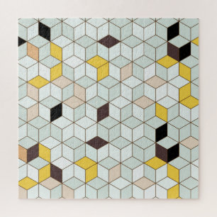 Vintage tiles, geometric black white pattern. jigsaw puzzle