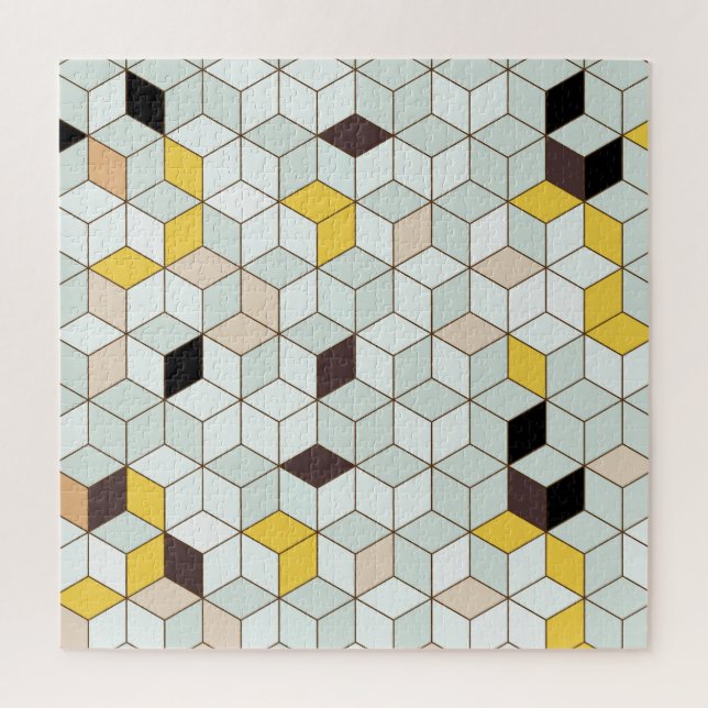 Vintage tiles, geometric black white pattern. jigsaw puzzle (Vertical)