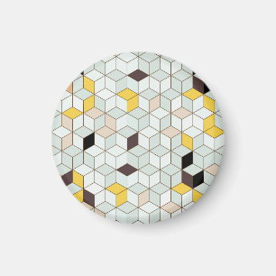 Vintage tiles, geometric black white pattern. magnet