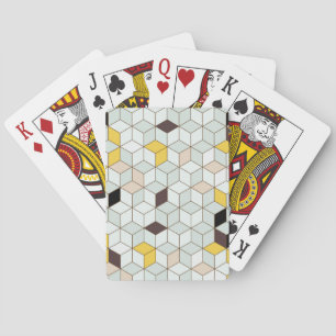 Vintage tiles, geometric black white pattern. playing cards