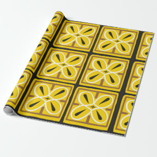 Vintage tiles, illustration pattern  wrapping paper