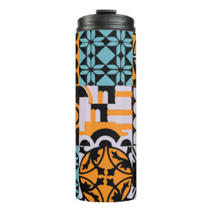 Vintage tiles: intricate decorative details. thermal tumbler