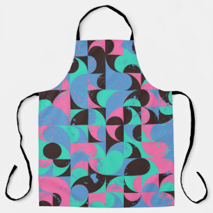 Vintage Tiles Neon Pink Green Apron
