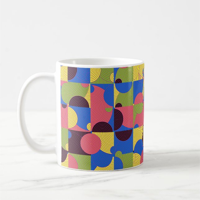 Vintage tiles pattern, abstract seamless backgroun coffee mug (Left)
