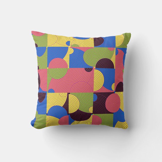 Vintage tiles pattern, abstract seamless backgroun cushion (Front)